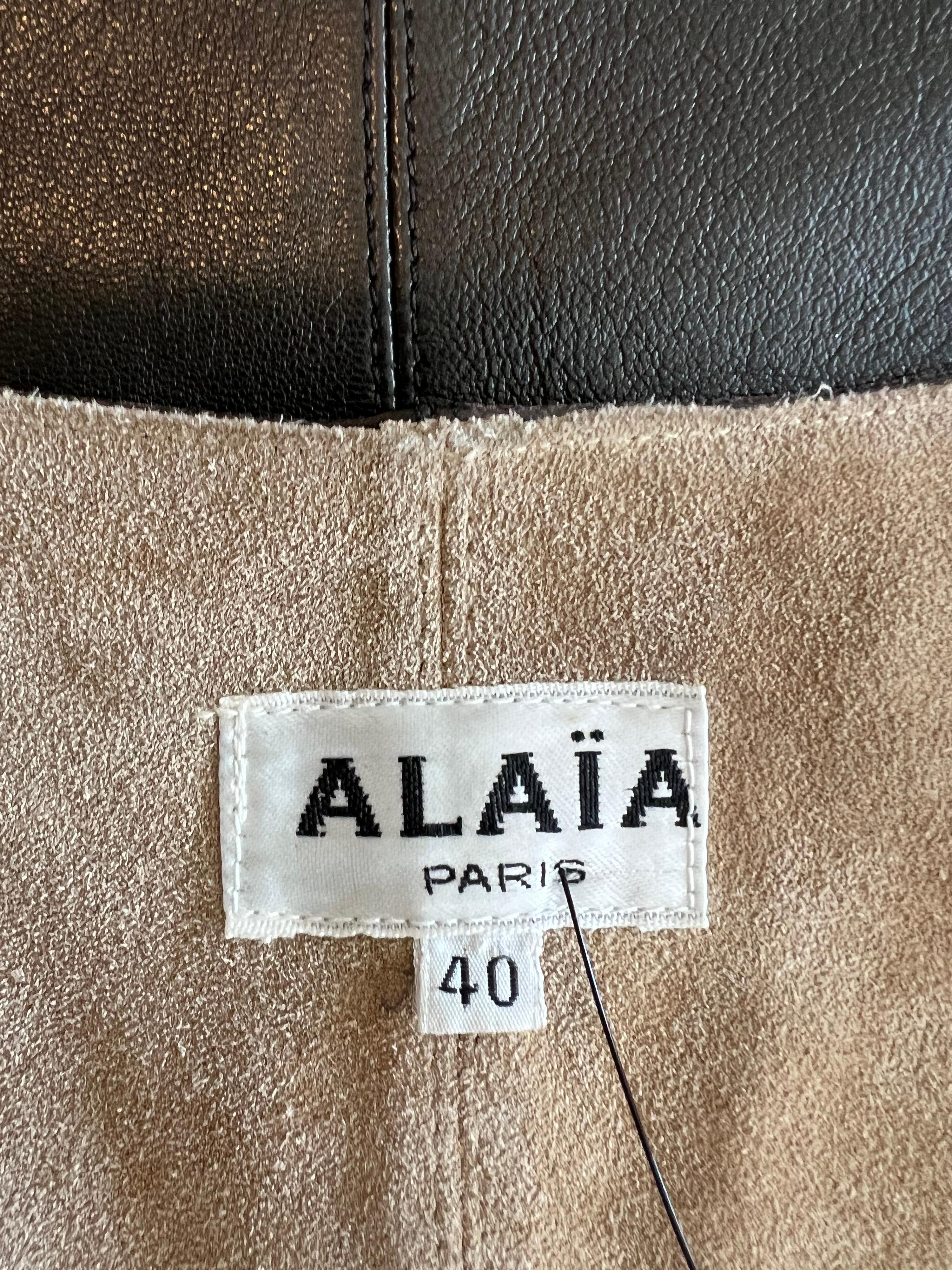 Azzedine Alaia F/W 1983 Vintage Leather Cutout Wrap Bra Crop Top en vente 4