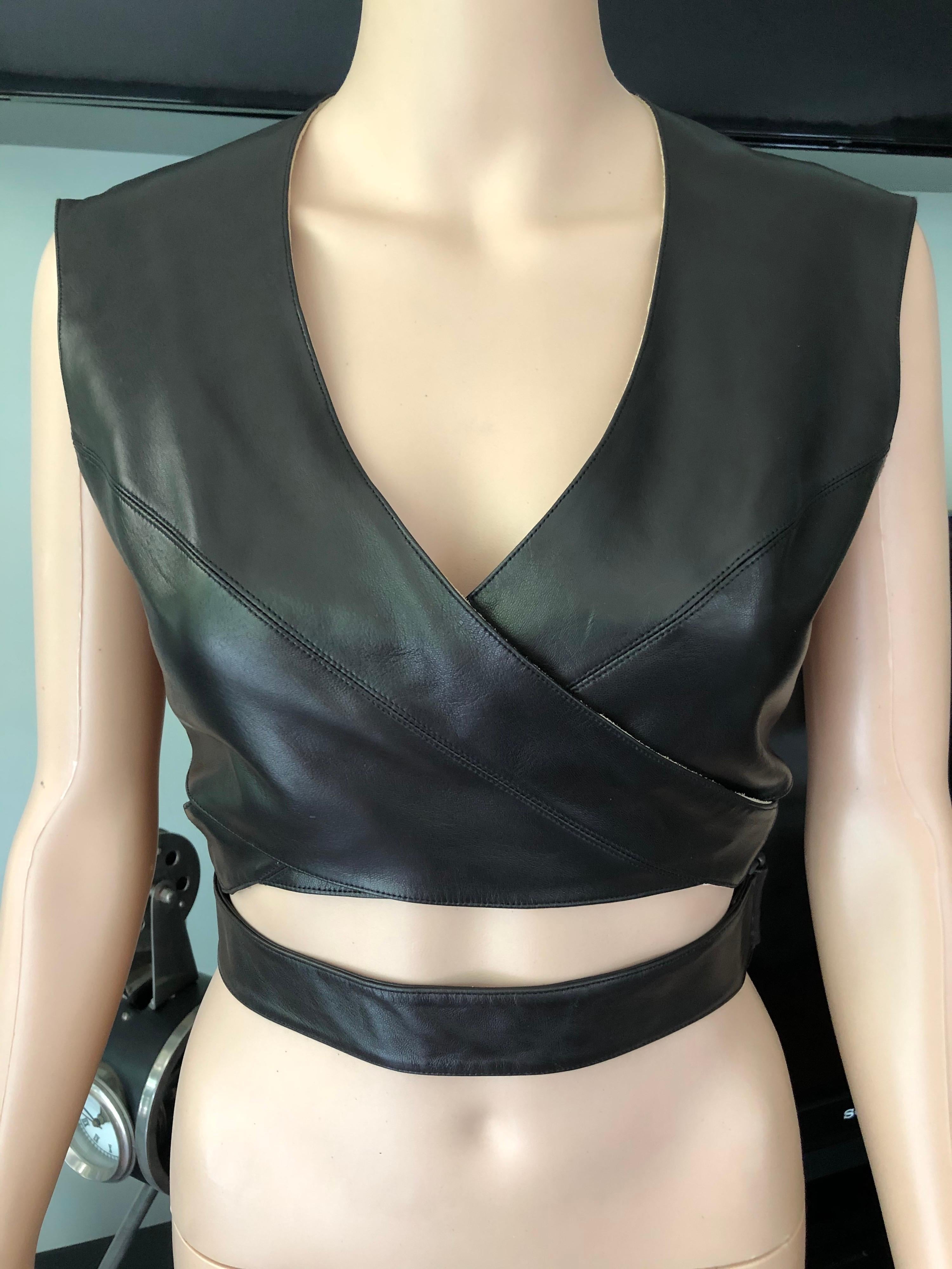 leather wrap top