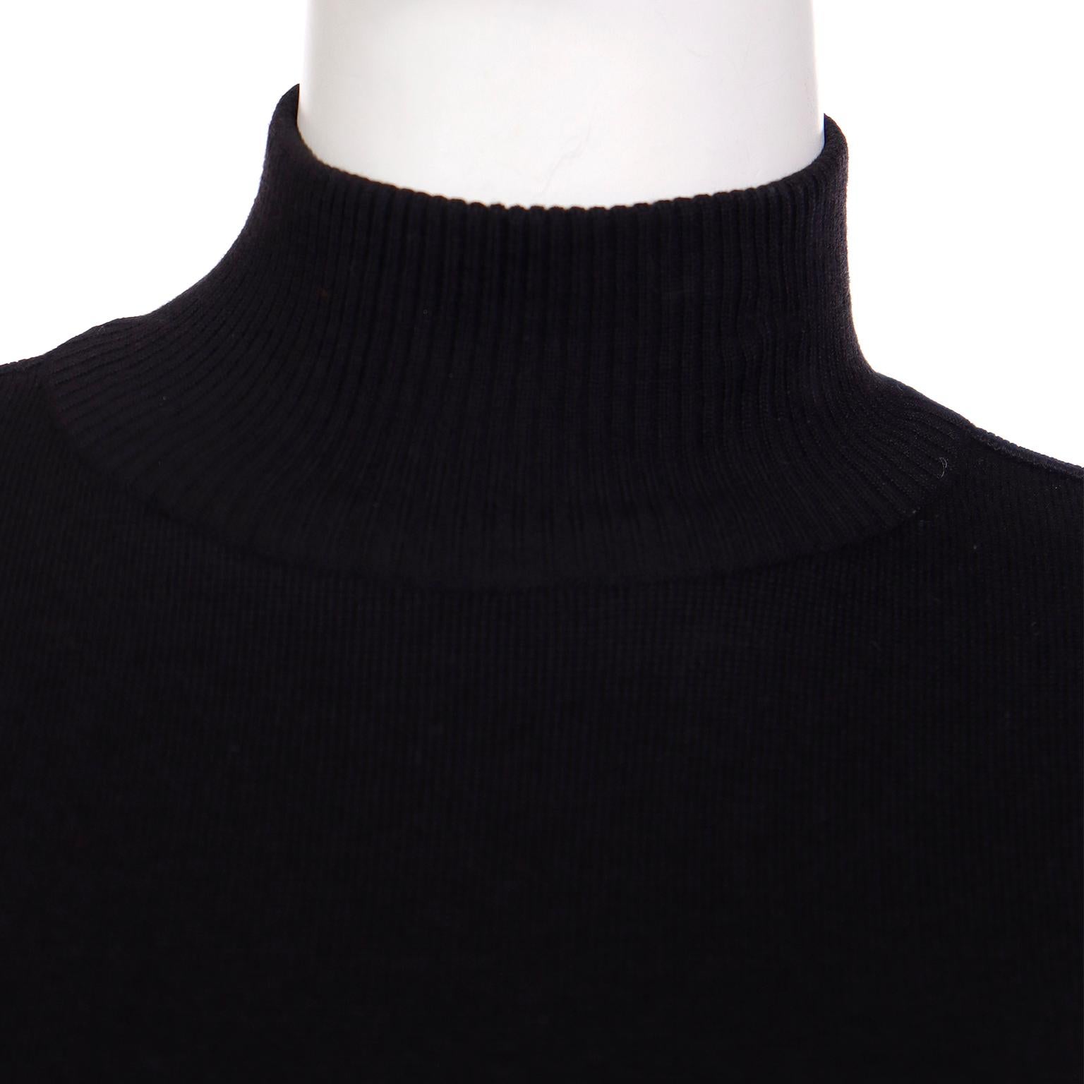 Azzedine Alaia F/W 1986 Vintage Black Knit Bodycon Zipper Dress For Sale 7