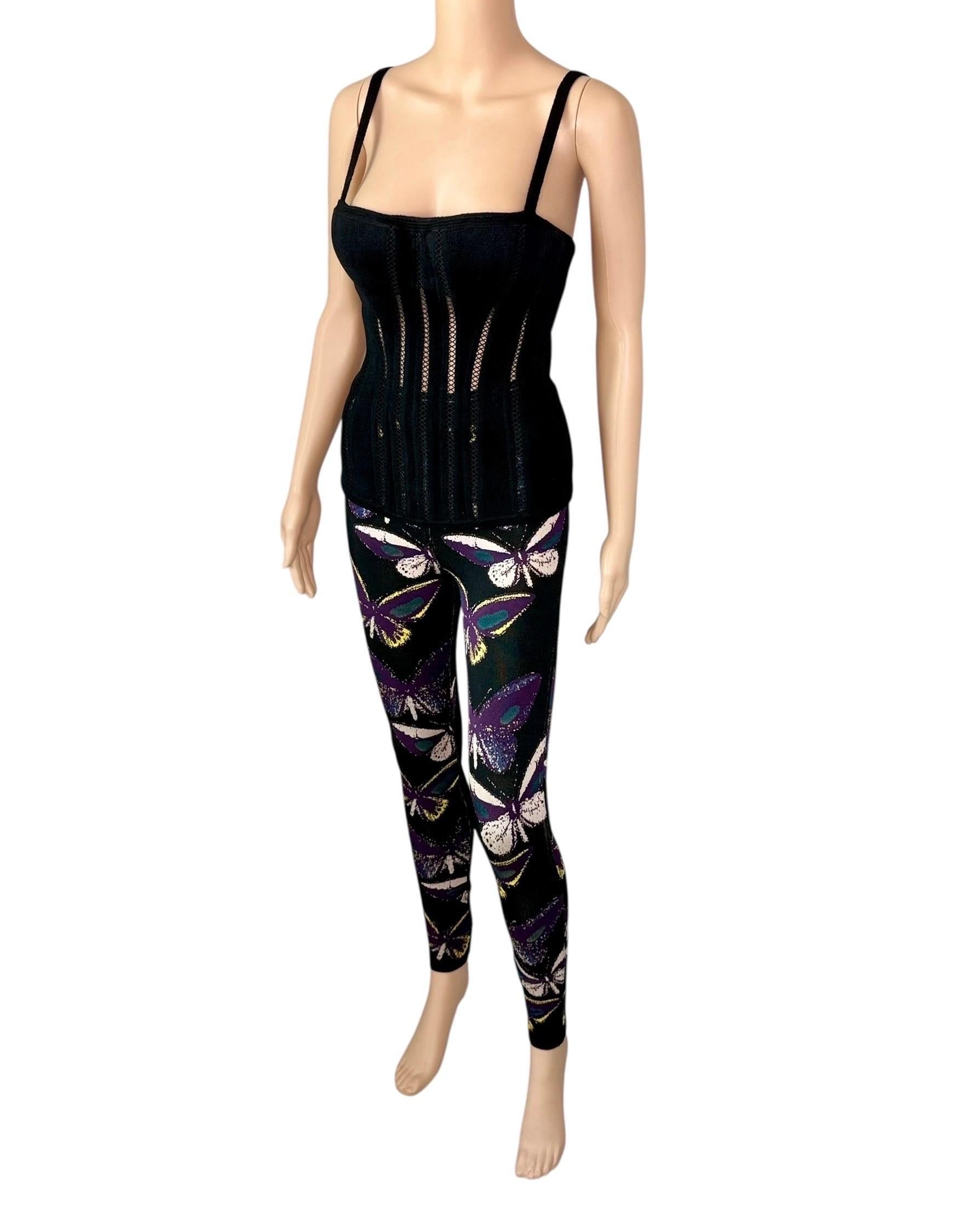 Azzedine Alaia F/W 1991 Bustier Corset Top and Leggings 2 Piece Set Ensemble For Sale 8