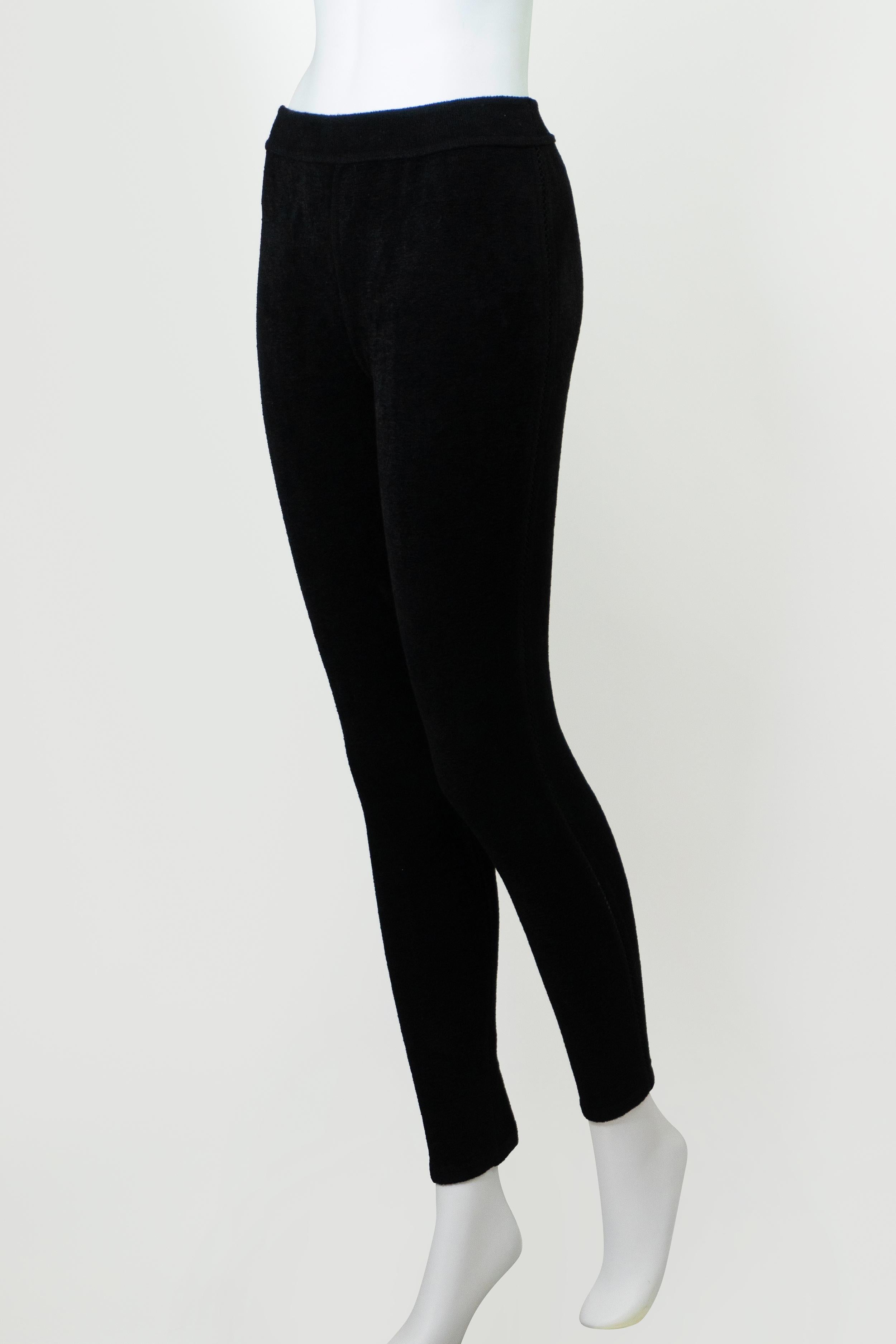 Black AZZEDINE ALAÏA F/W 1991 Runway Textured Leggings For Sale