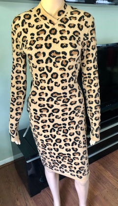 Azzedine Alaia F/W 1991 Runway Vintage Iconic Leopard Print Bodycon Dress