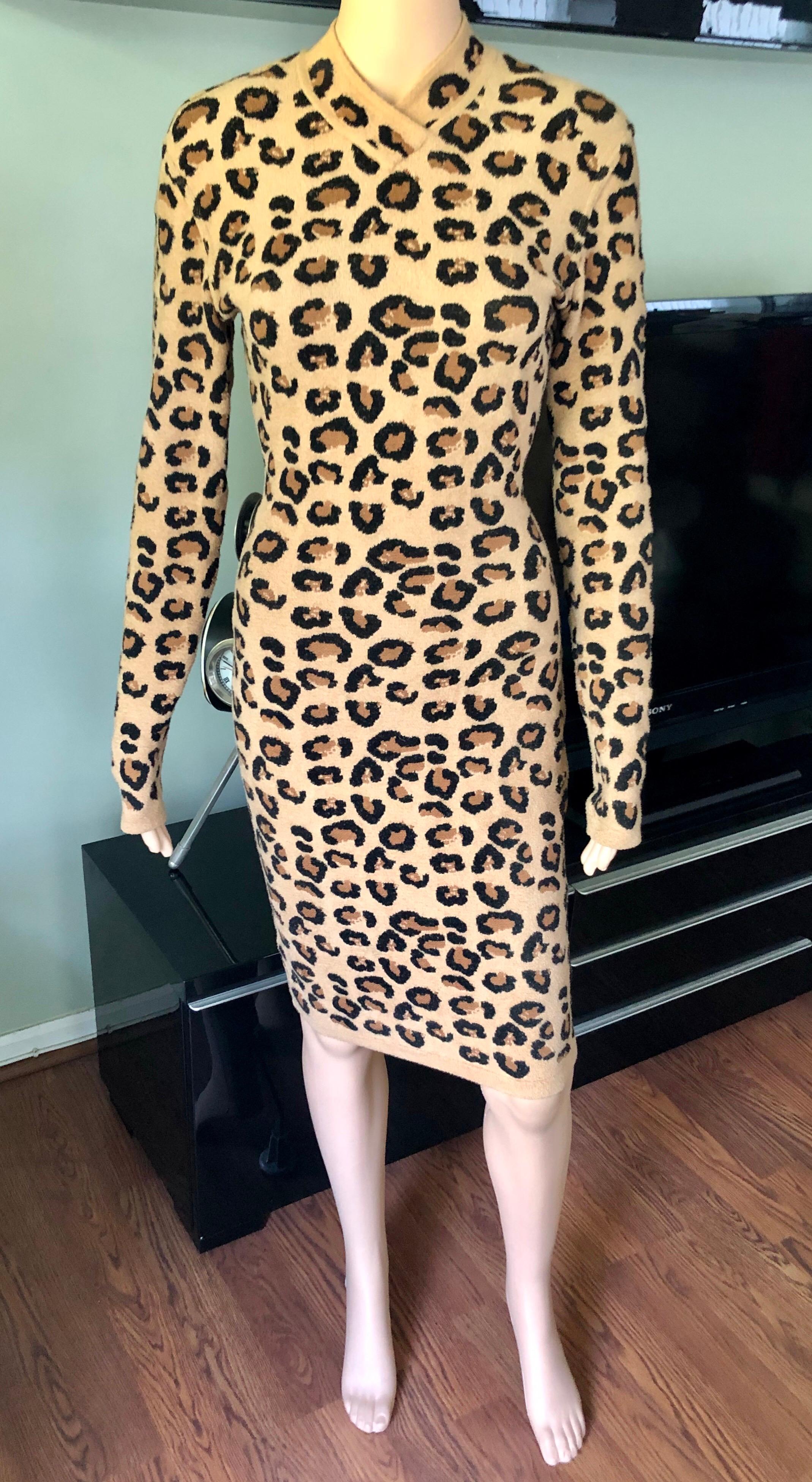 alaia leopard dress