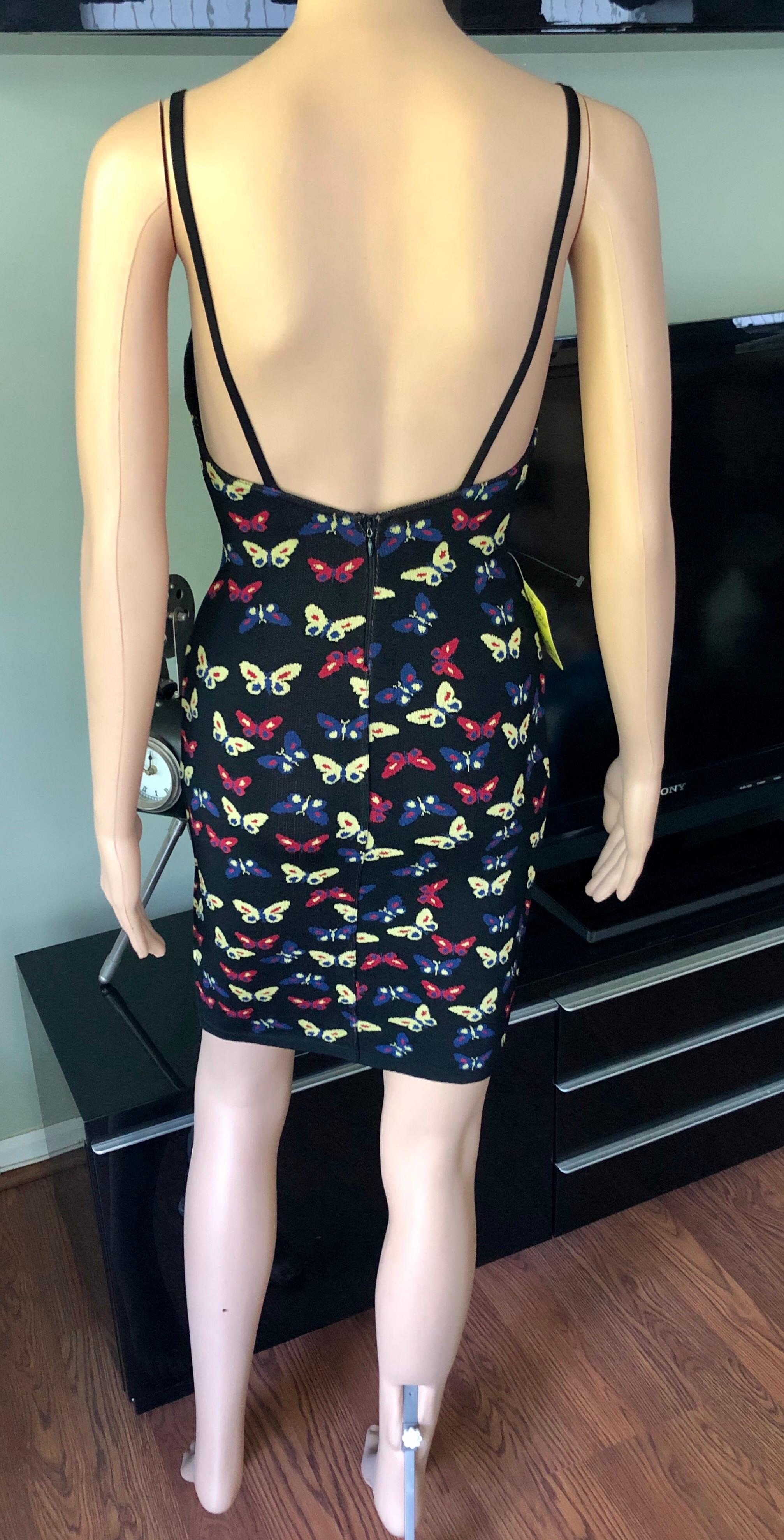 Women's or Men's Azzedine Alaia F/W 1991 Runway Vintage Thierry Perez Butterfly Print Dress