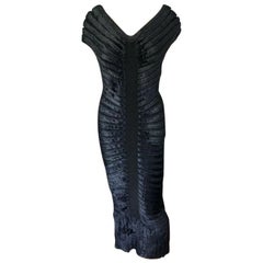 Azzedine Alaia S/S 1994 - Robe longue en chenille noire vintage