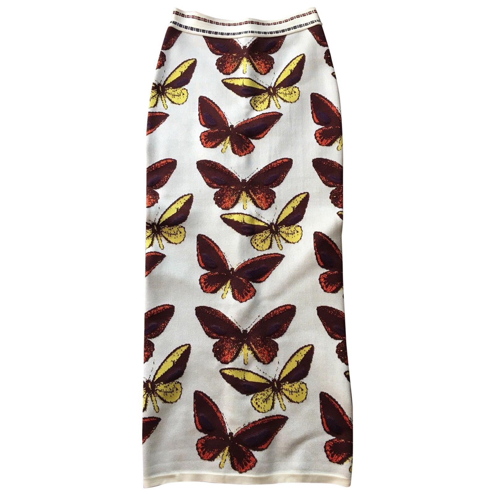 Azzedine Alaia F/W 1991 Vintage Butterfly Long Skirt 