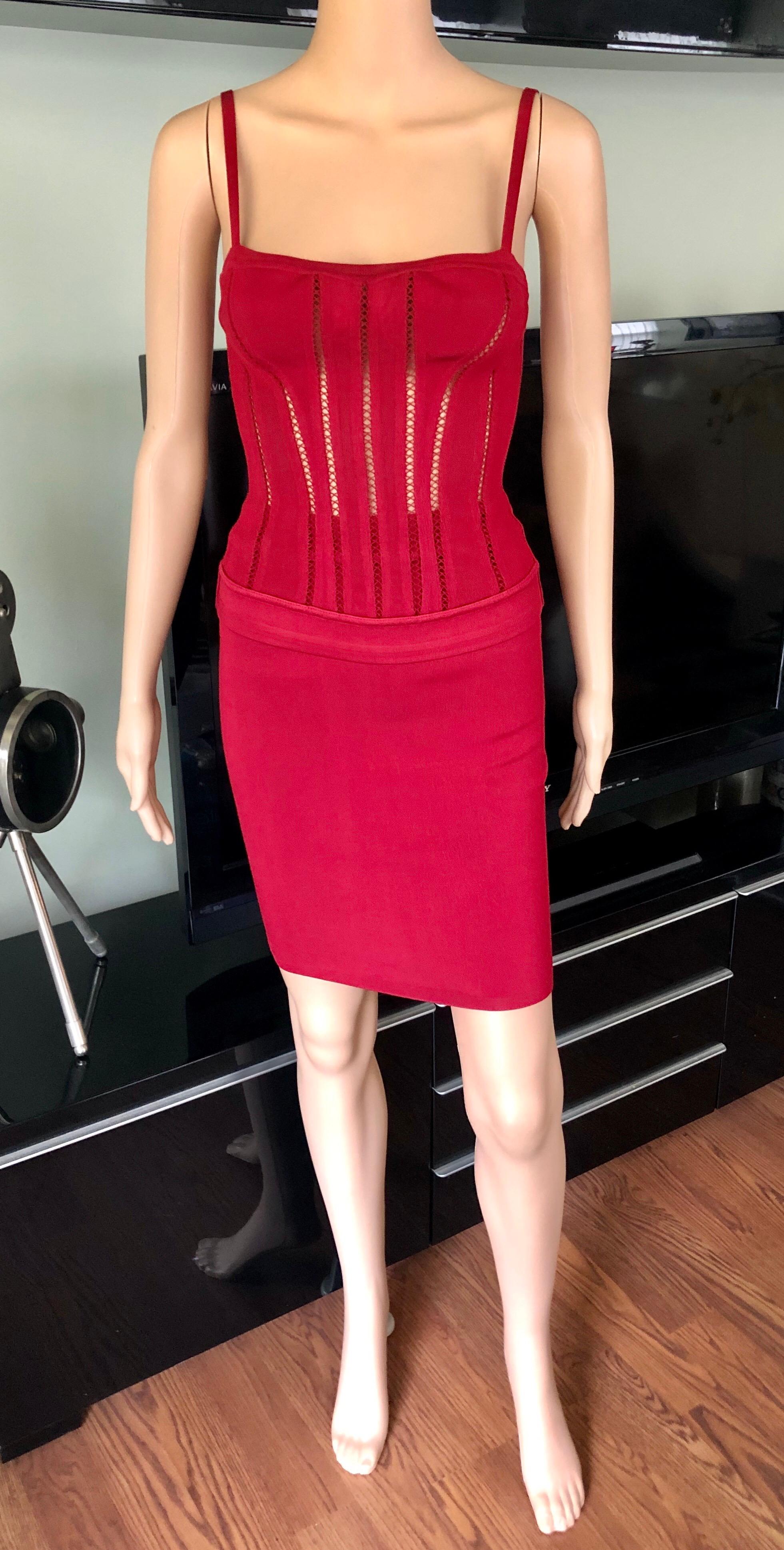 Azzedine Alaia F/W 1991 Vintage Rock und Bustier Korsett Top 2 Stück Set im Angebot 1