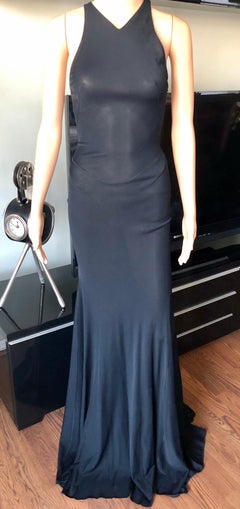 Azzedine Alaïa F/W 2001 Semi-Sheer Black Gown Maxi Dress