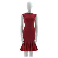 Azzedine Alaïa F/W 2009 Red ribbed pleated wool dress