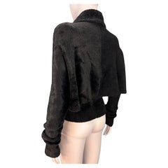 Vintage Azzedine Alaïa Fall 1992 Black Chenille Cape Jacket