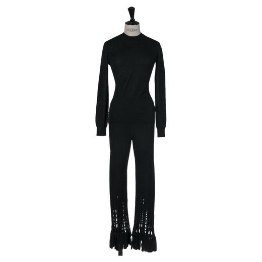 1991 AZZEDINE ALAIA black ribbed chenille dress For Sale at 1stDibs