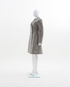 Azzedine Alaïa fastenings silver and dove gray princess coat, early 2000s
