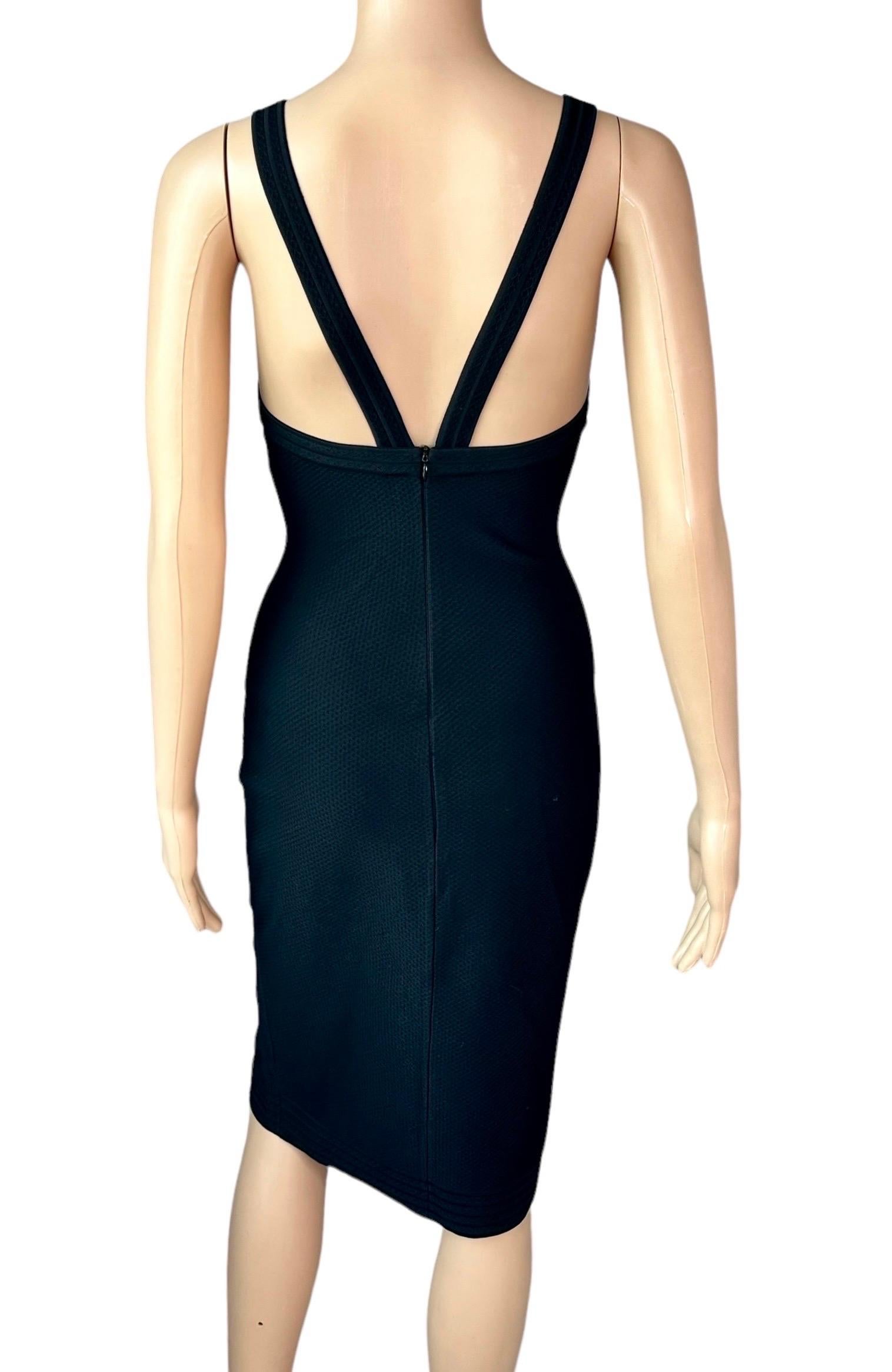 Azzedine Alaia Vestido Negro Ajustado con Espalda Abierta Talla FR 36

