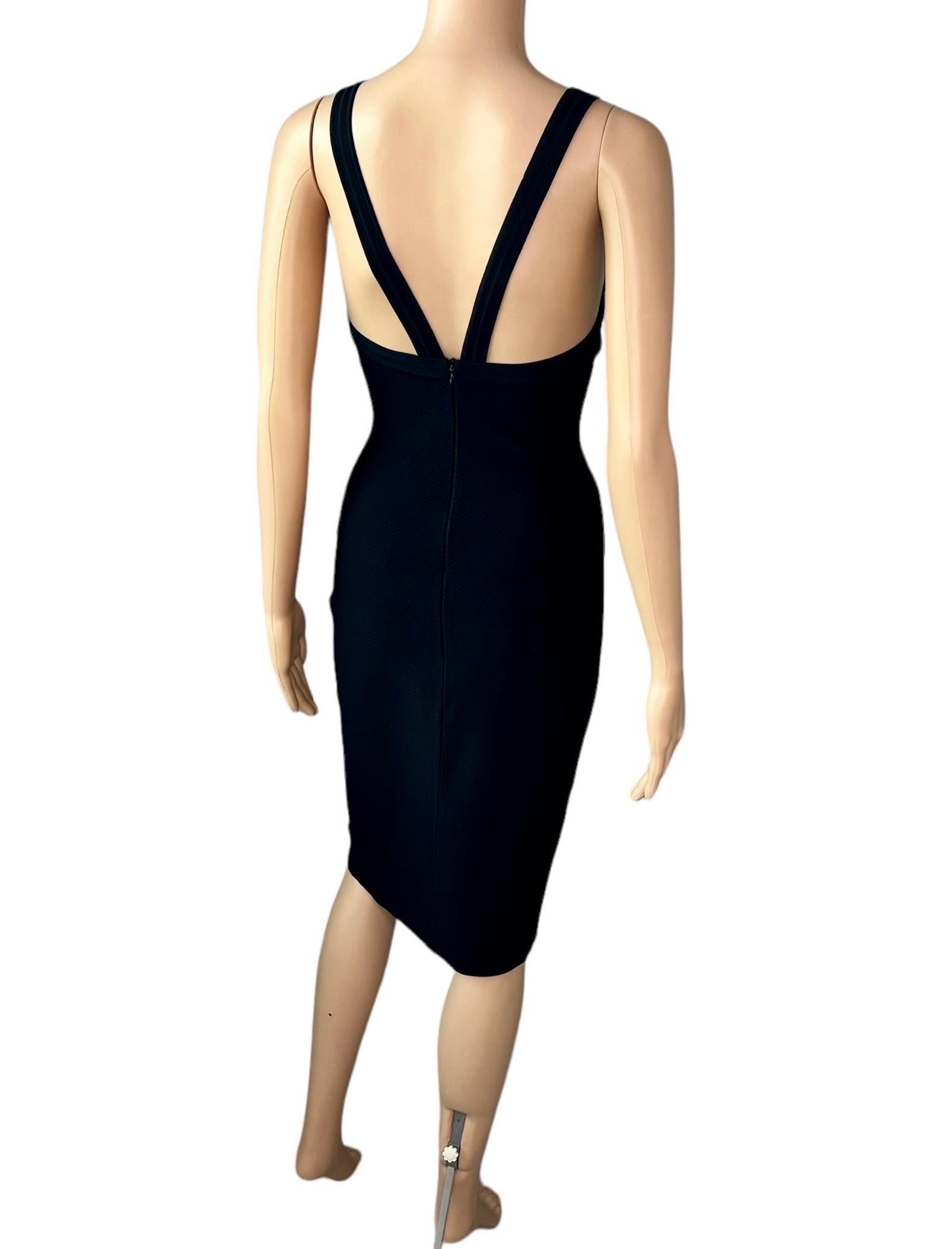 Azzedine Alaia Vestido Negro Ajustado con Espalda Abierta 5