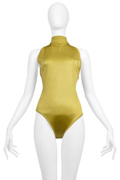 Azzedine Alaia Gold  Bodysuit With Button Back 1990S
