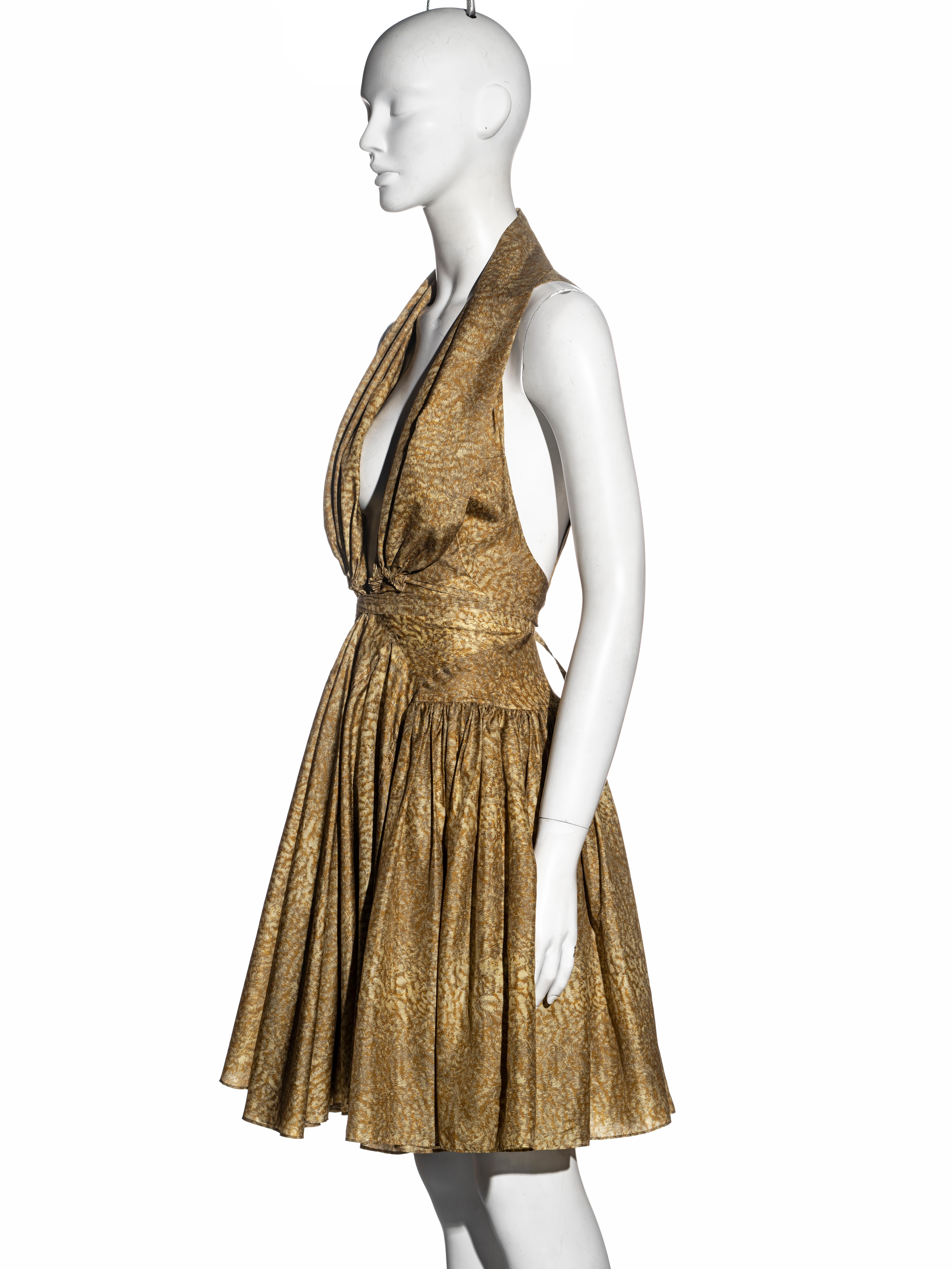 Azzedine Alaia gold printed silk evening dress, ss 1987 For Sale 2