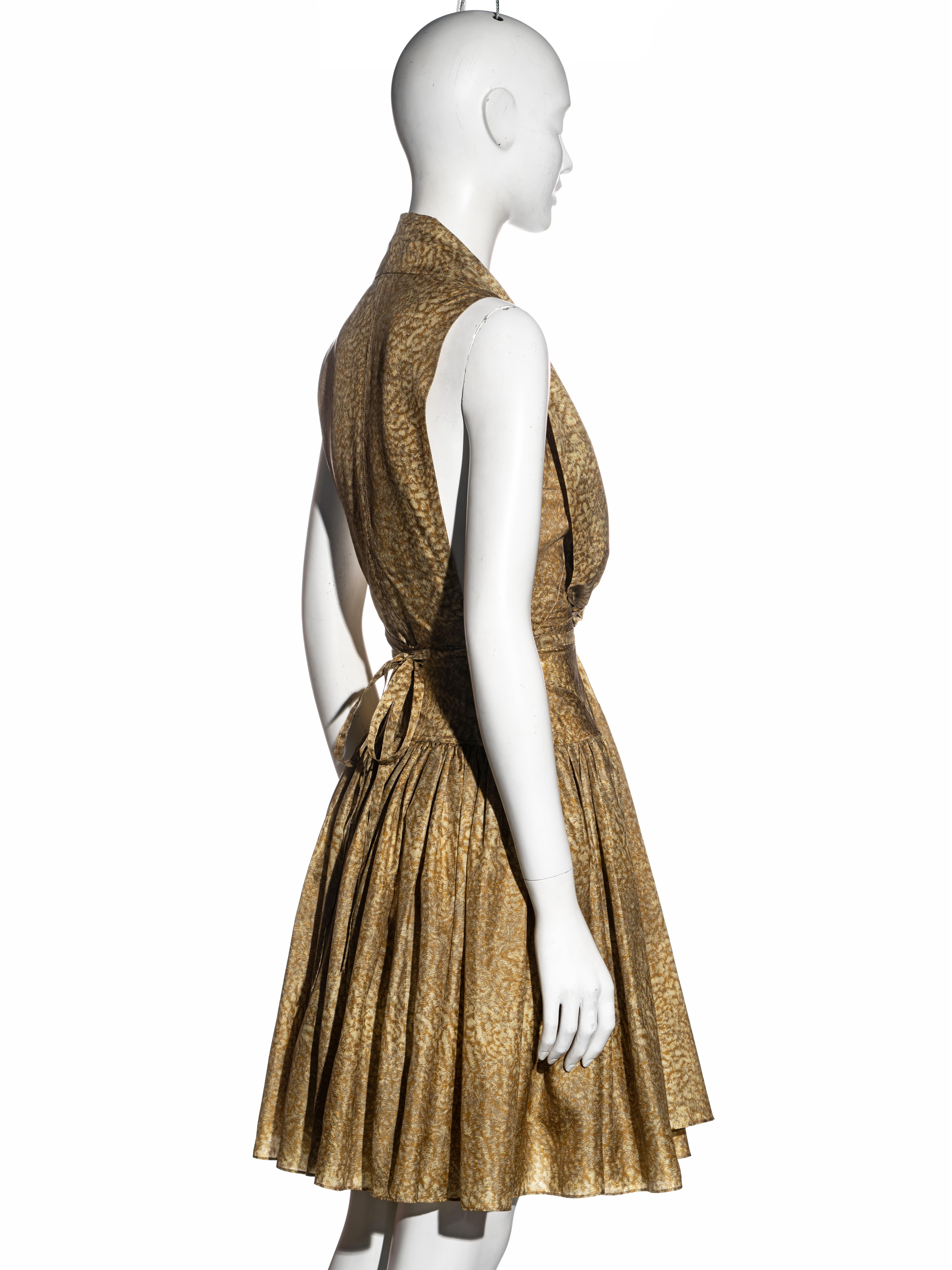 Azzedine Alaia gold printed silk evening dress, ss 1987 For Sale 4