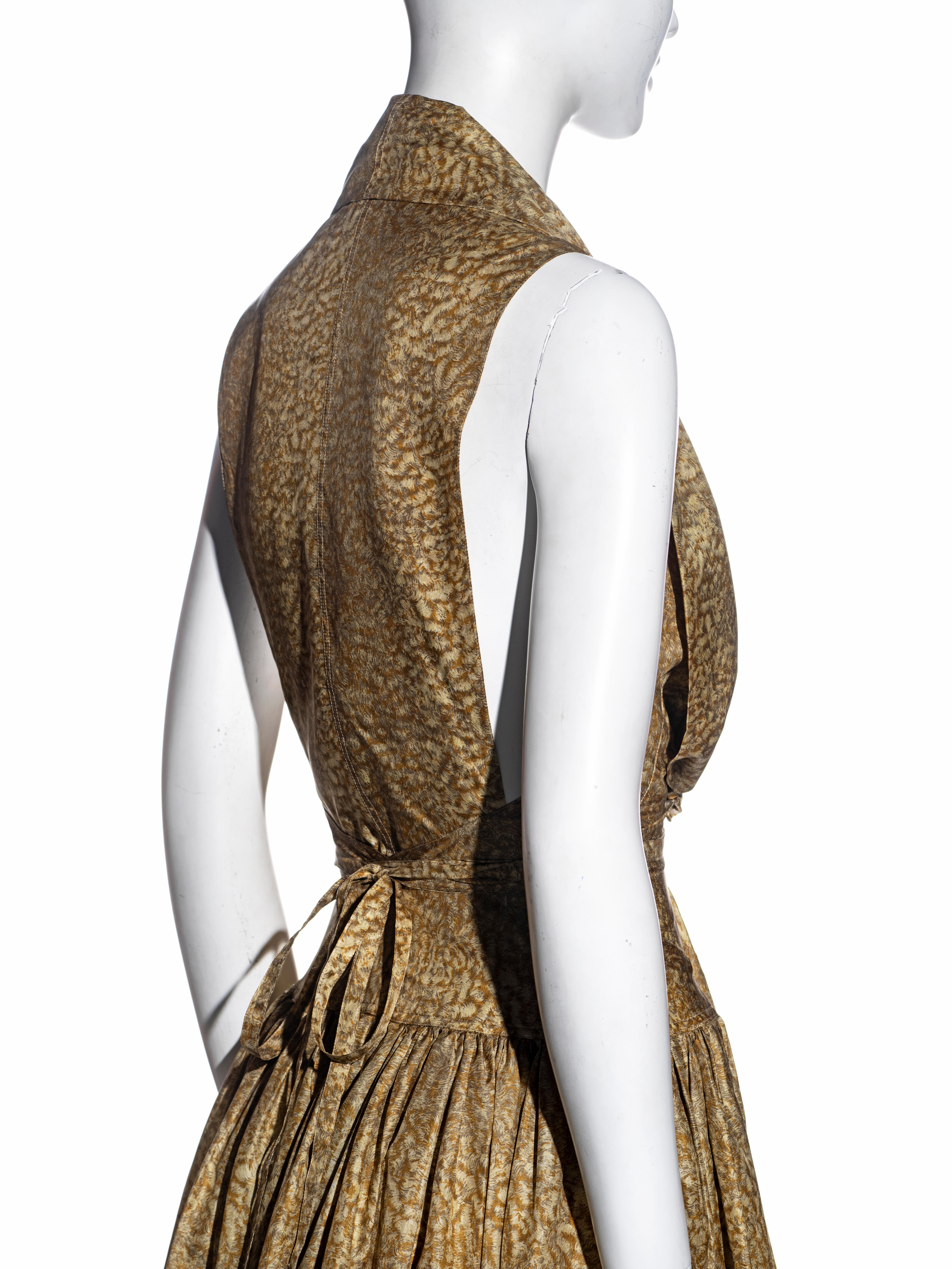 Azzedine Alaia gold printed silk evening dress, ss 1987 For Sale 5