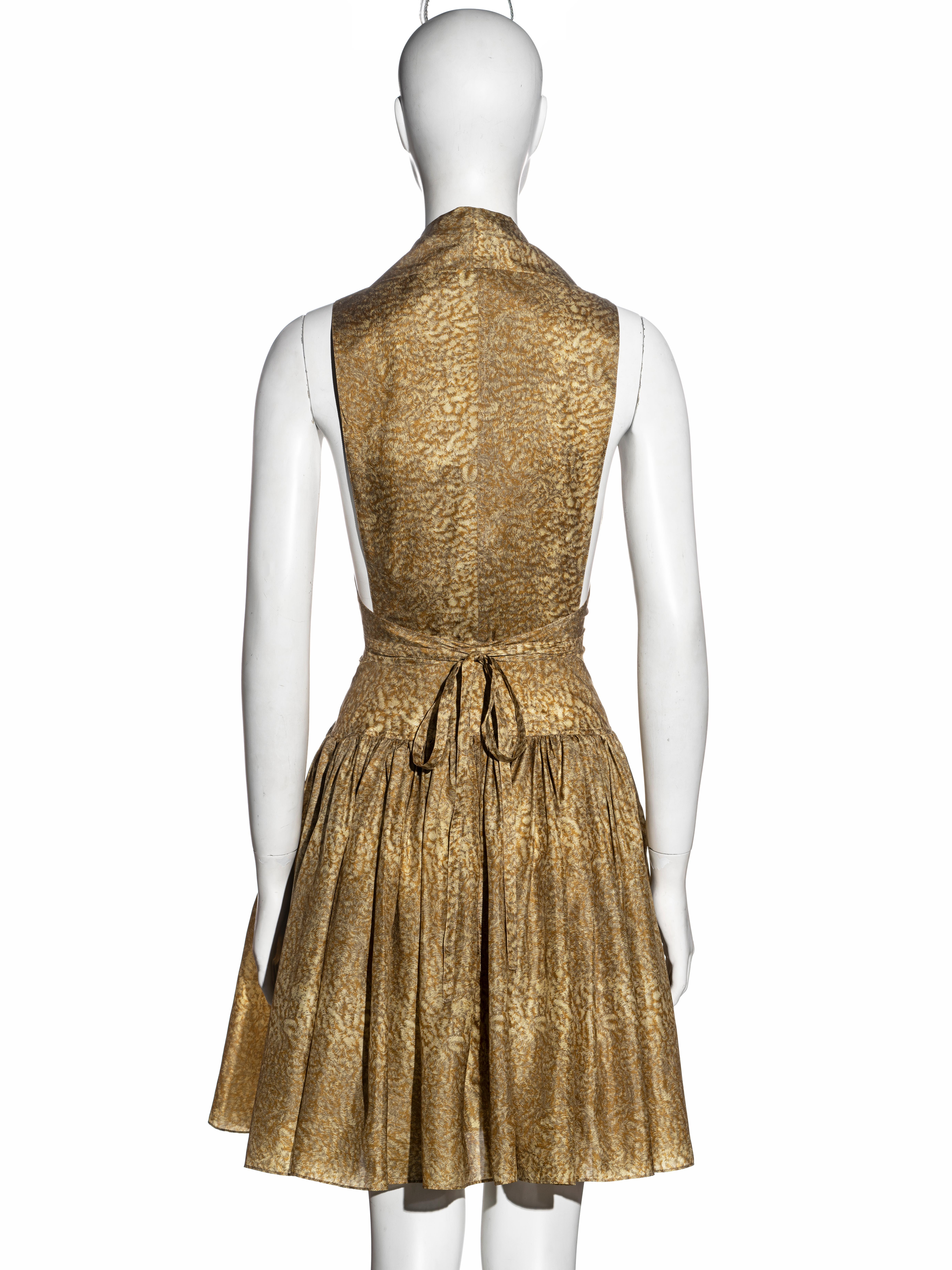 Azzedine Alaia gold printed silk evening dress, ss 1987 For Sale 6