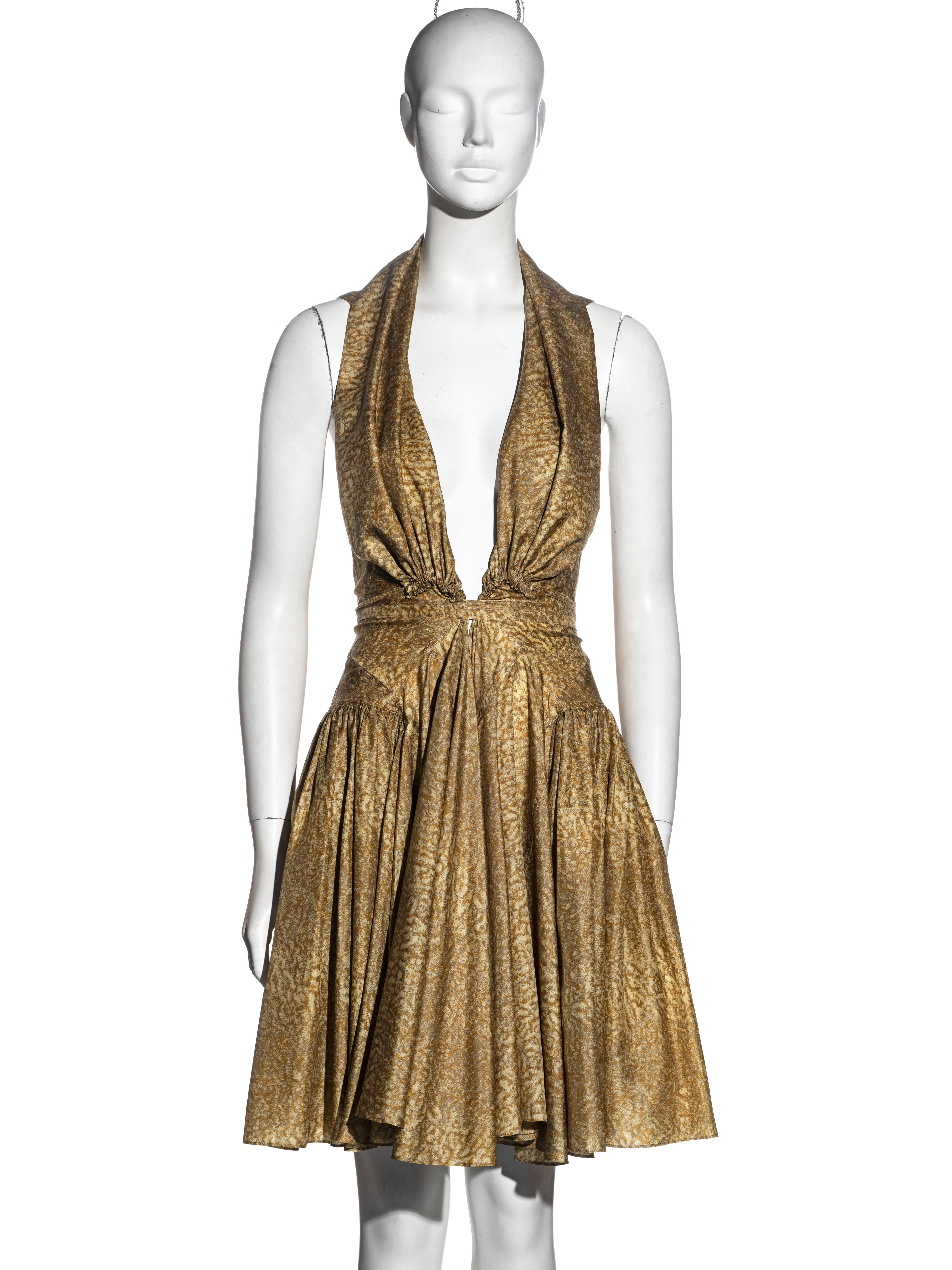 alaia gold dress