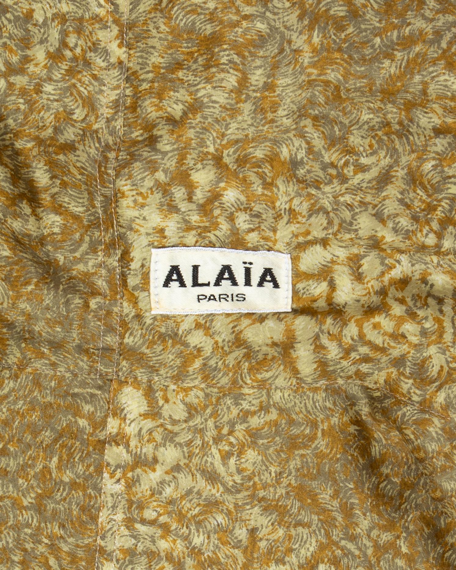 Azzedine Alaia gold silk mid-length evening dress, ss 1987  2