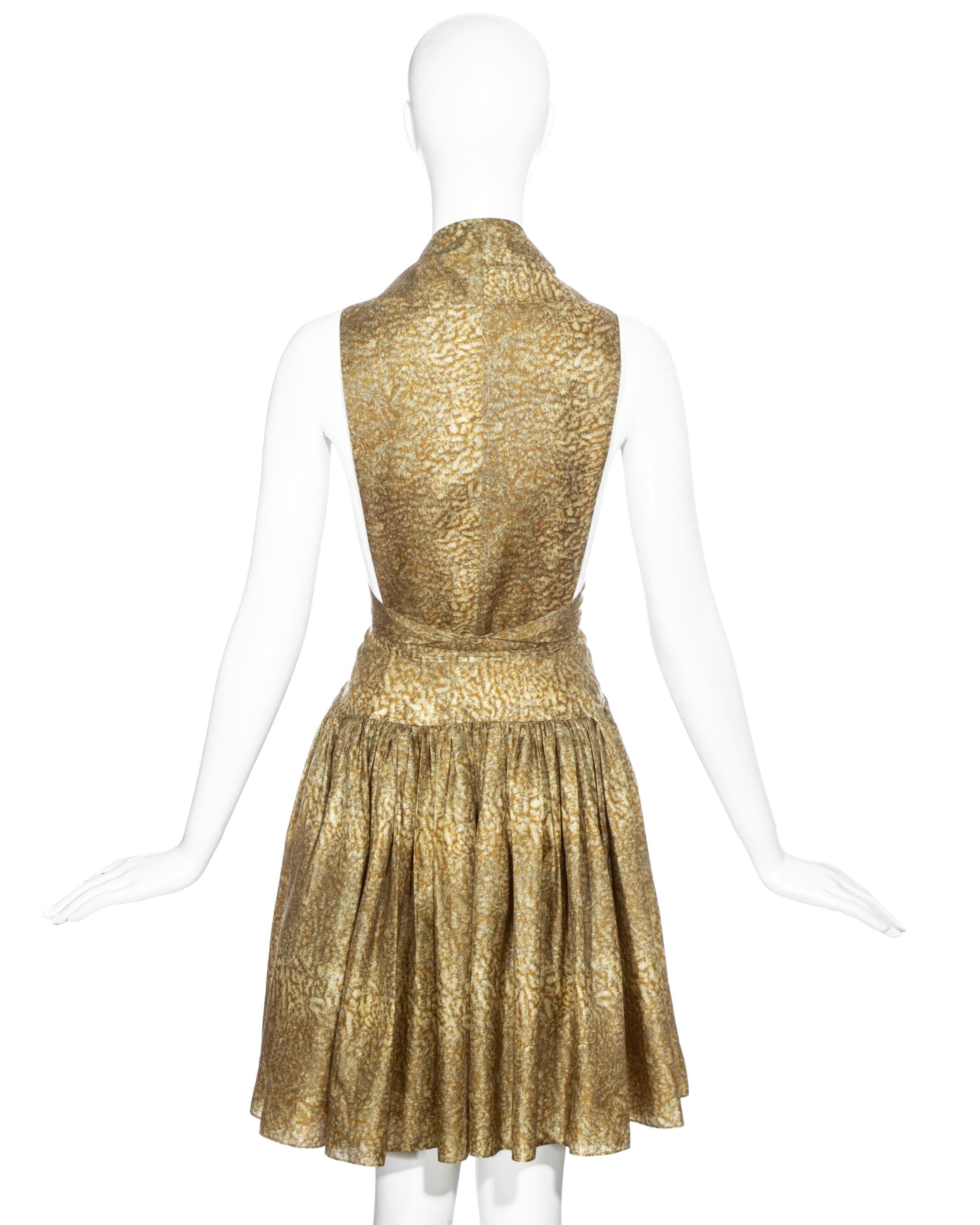 Women's Azzedine Alaia gold silk mid-length evening dress, ss 1987 