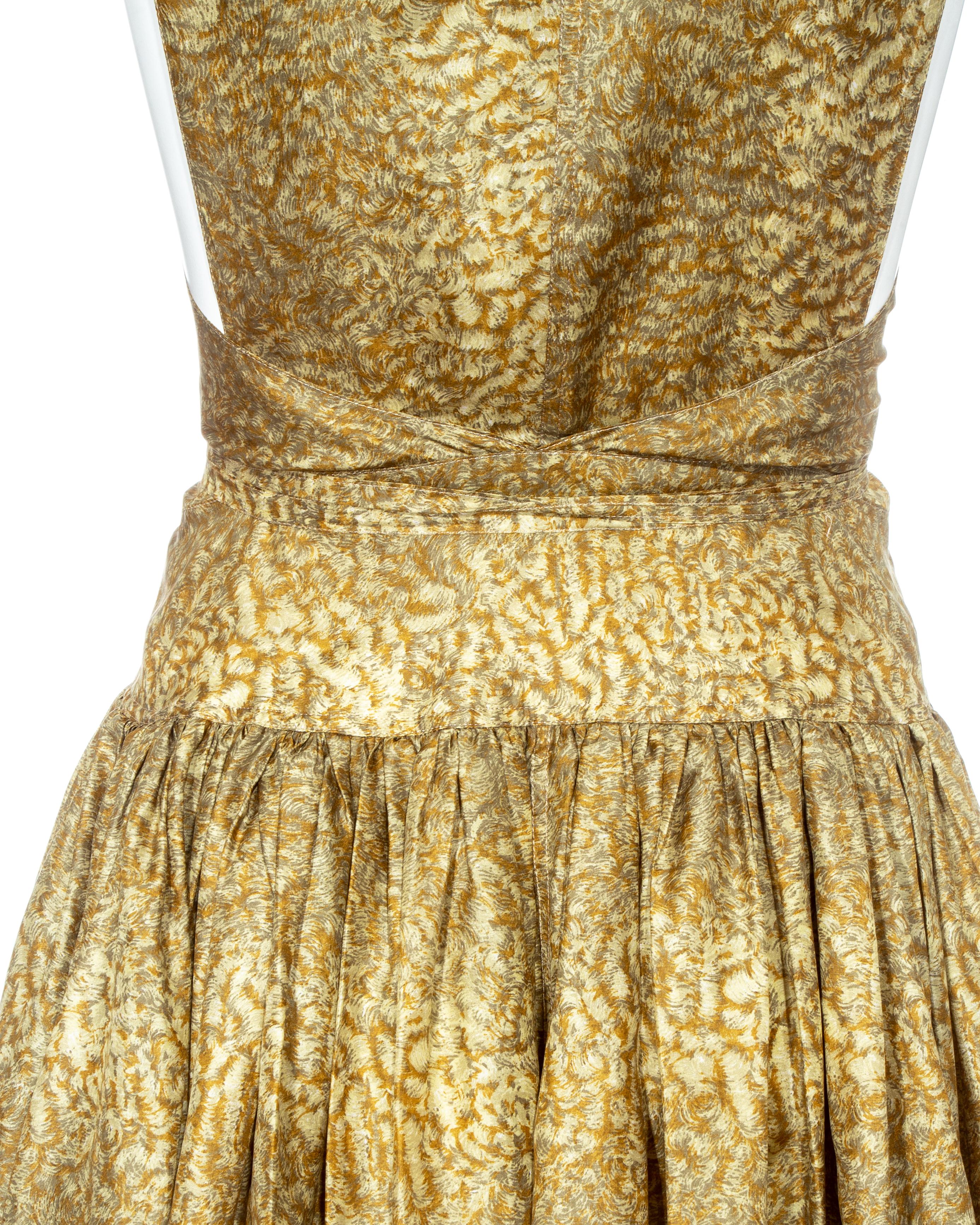 Azzedine Alaia gold silk mid-length evening dress, ss 1987  1