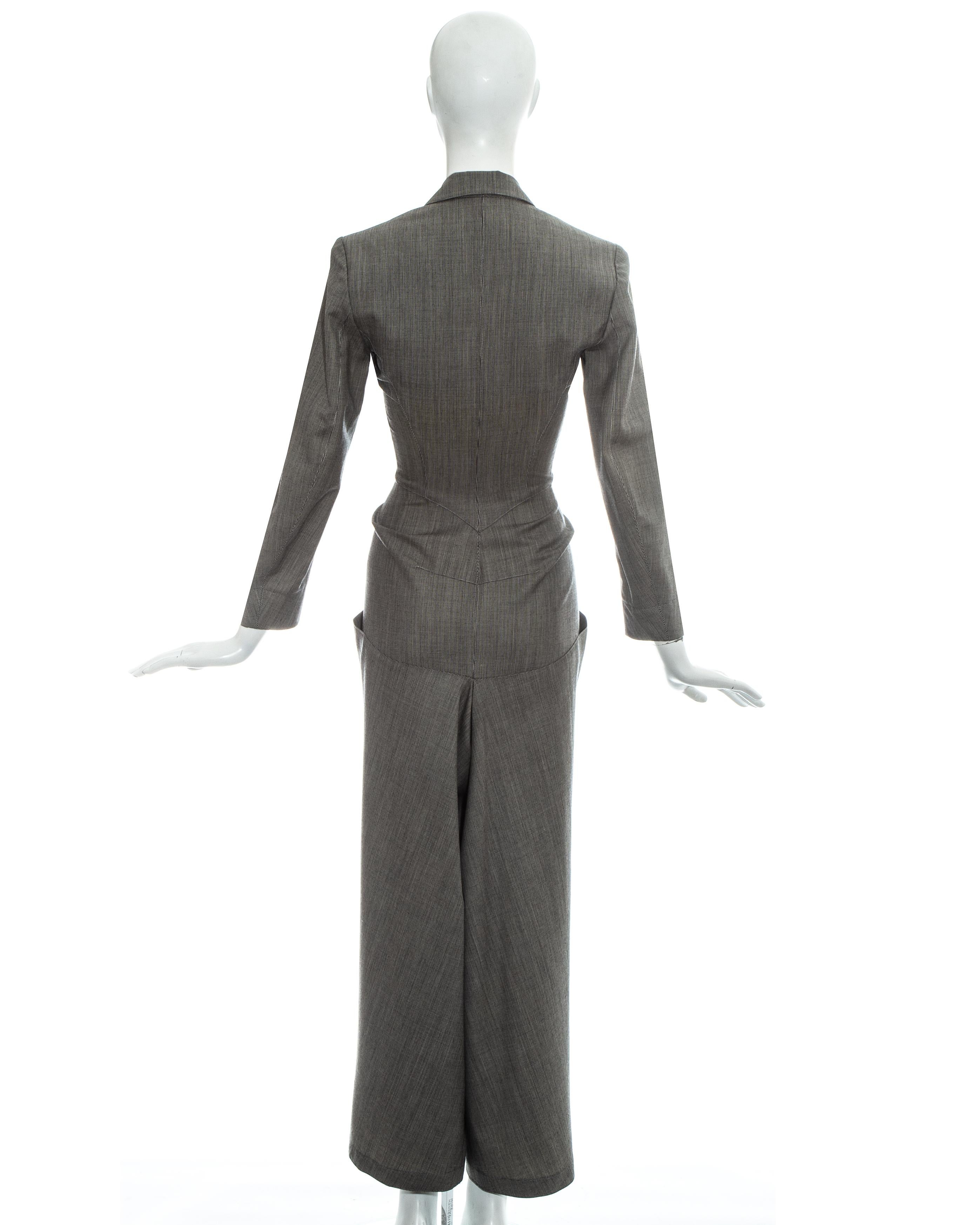 Azzedine Alaia grey wool double breasted jumpsuit, ss 1988 1