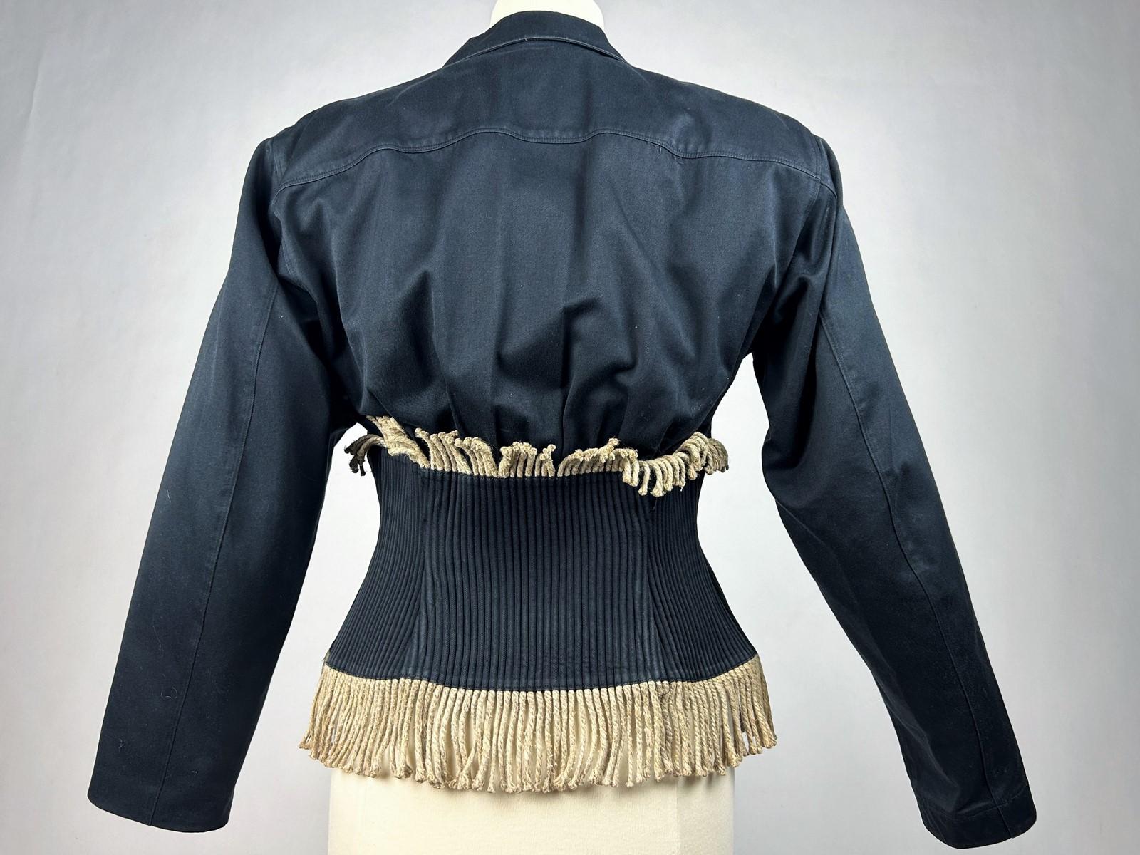 Azzedine Alaïa Haute Couture jacket in black cotton and twine - France Circa 198 6