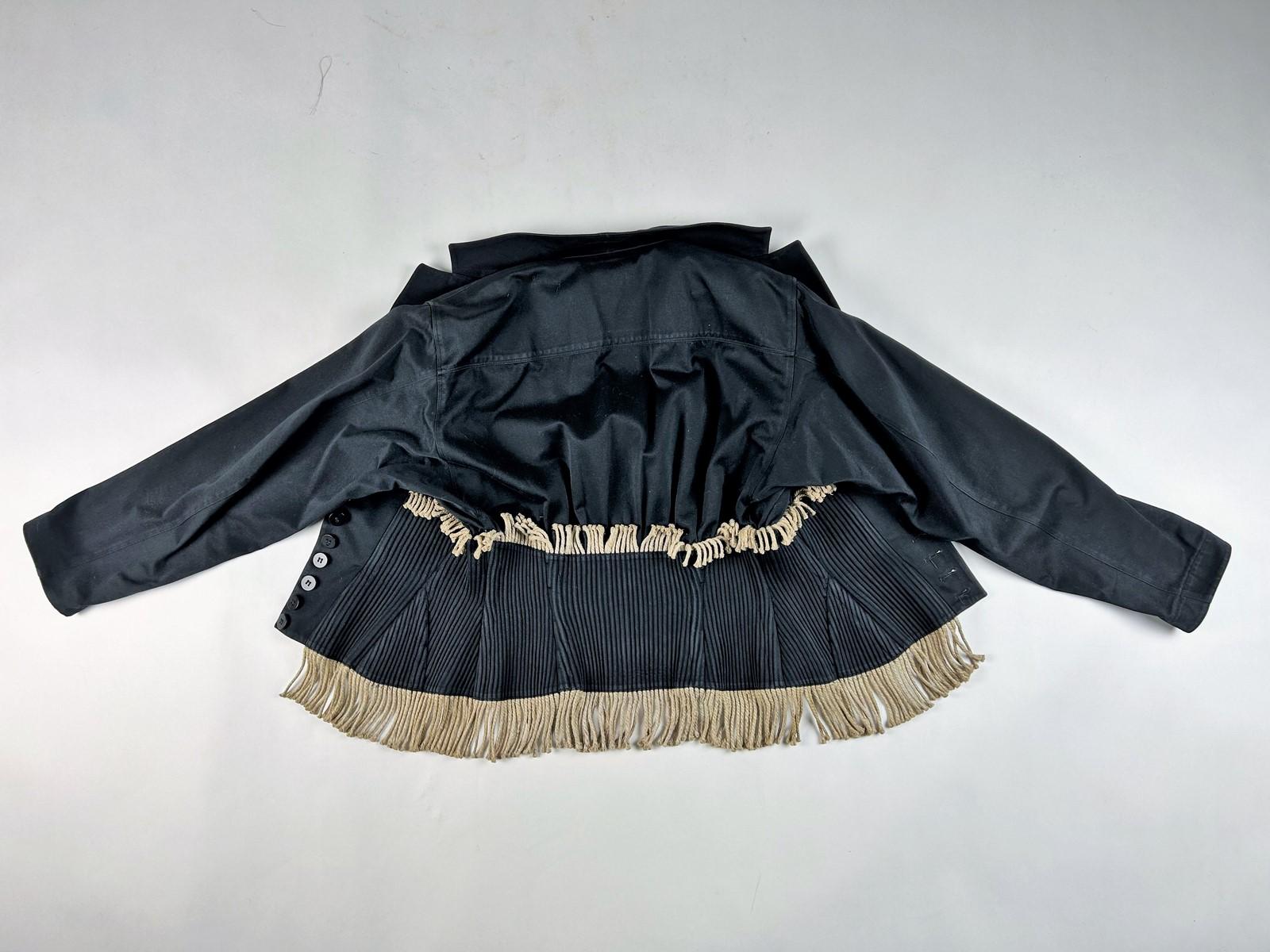 Azzedine Alaïa Haute Couture jacket in black cotton and twine - France Circa 198 9