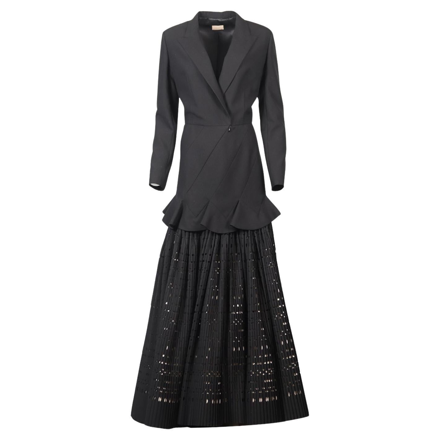 Azzedine Alaïa Haute Couture Wool Blend Gown Large For Sale