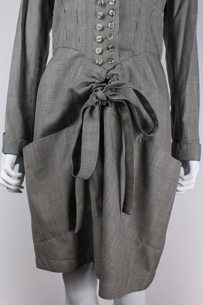 Azzedine Alaia Spielsuit mit Hahnentrittmuster H/W 1988 (Grau) im Angebot