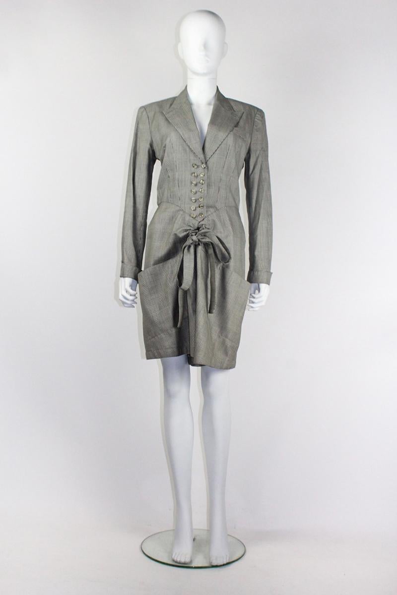 Azzedine Alaia Spielsuit mit Hahnentrittmuster H/W 1988 im Zustand „Gut“ im Angebot in Norwich, GB