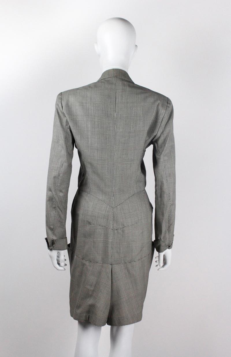 Azzedine Alaia Spielsuit mit Hahnentrittmuster H/W 1988 Damen im Angebot