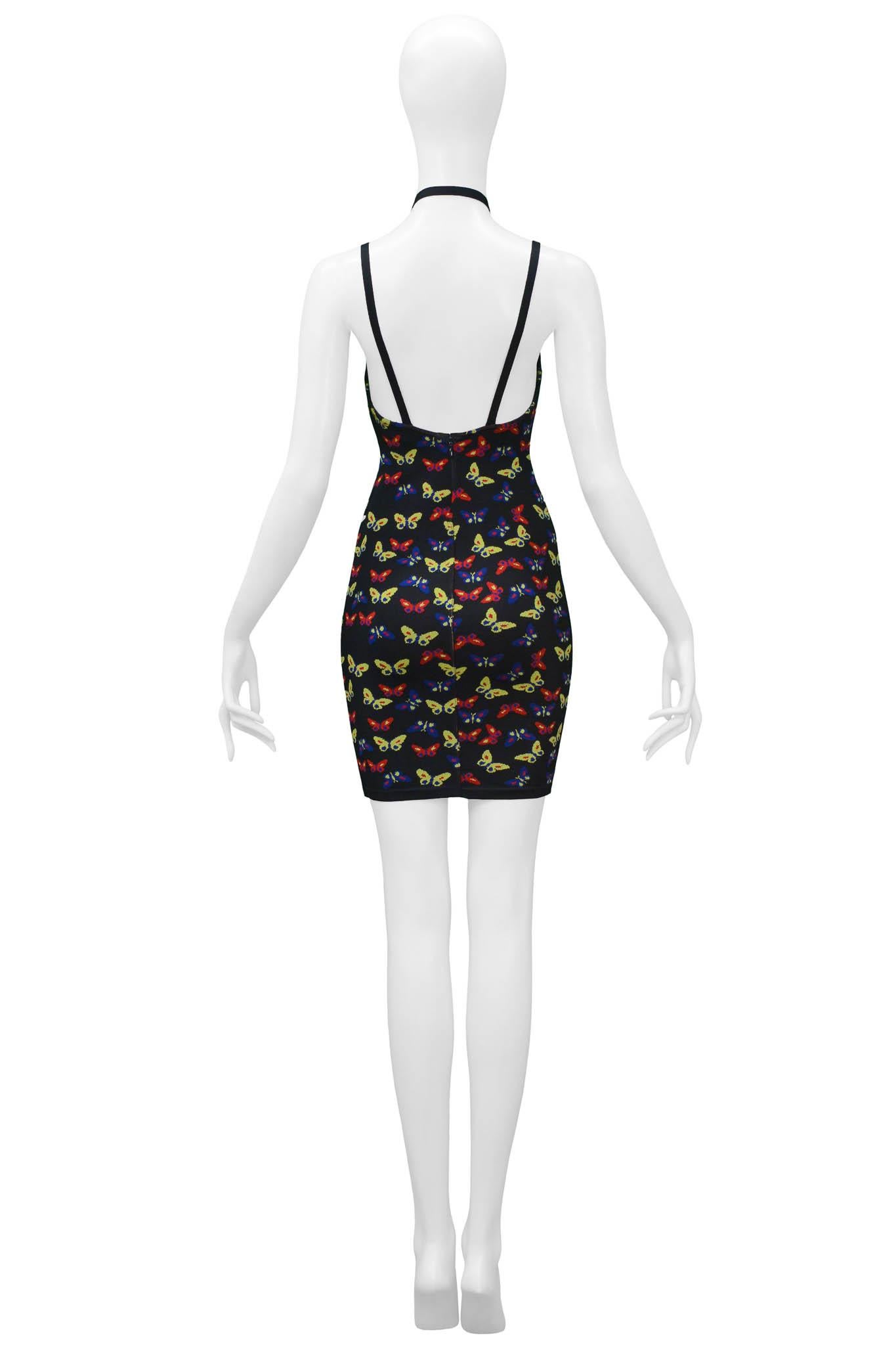 Azzedine Alaia Iconic Butterly Print Knit Dress 1991 In Excellent Condition For Sale In Los Angeles, CA