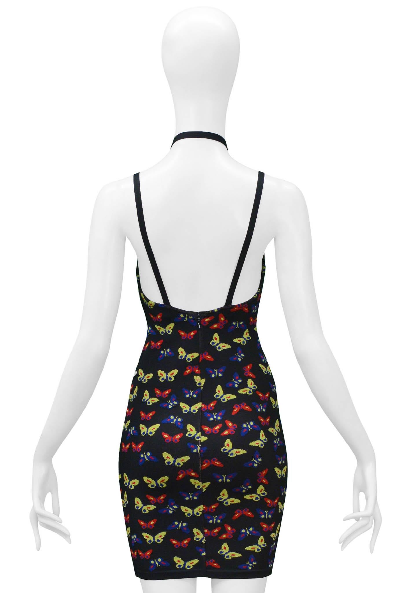 Women's Azzedine Alaia Iconic Butterly Print Knit Dress 1991 For Sale