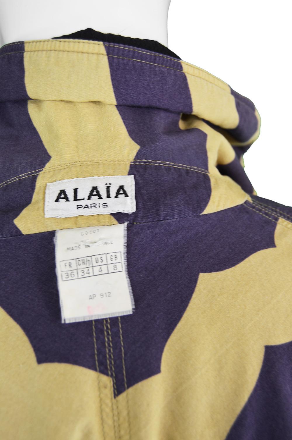 Azzedine Alaia Iconic Spring 1990 Runway Reversible Cotton Vintage Swing Coat 2