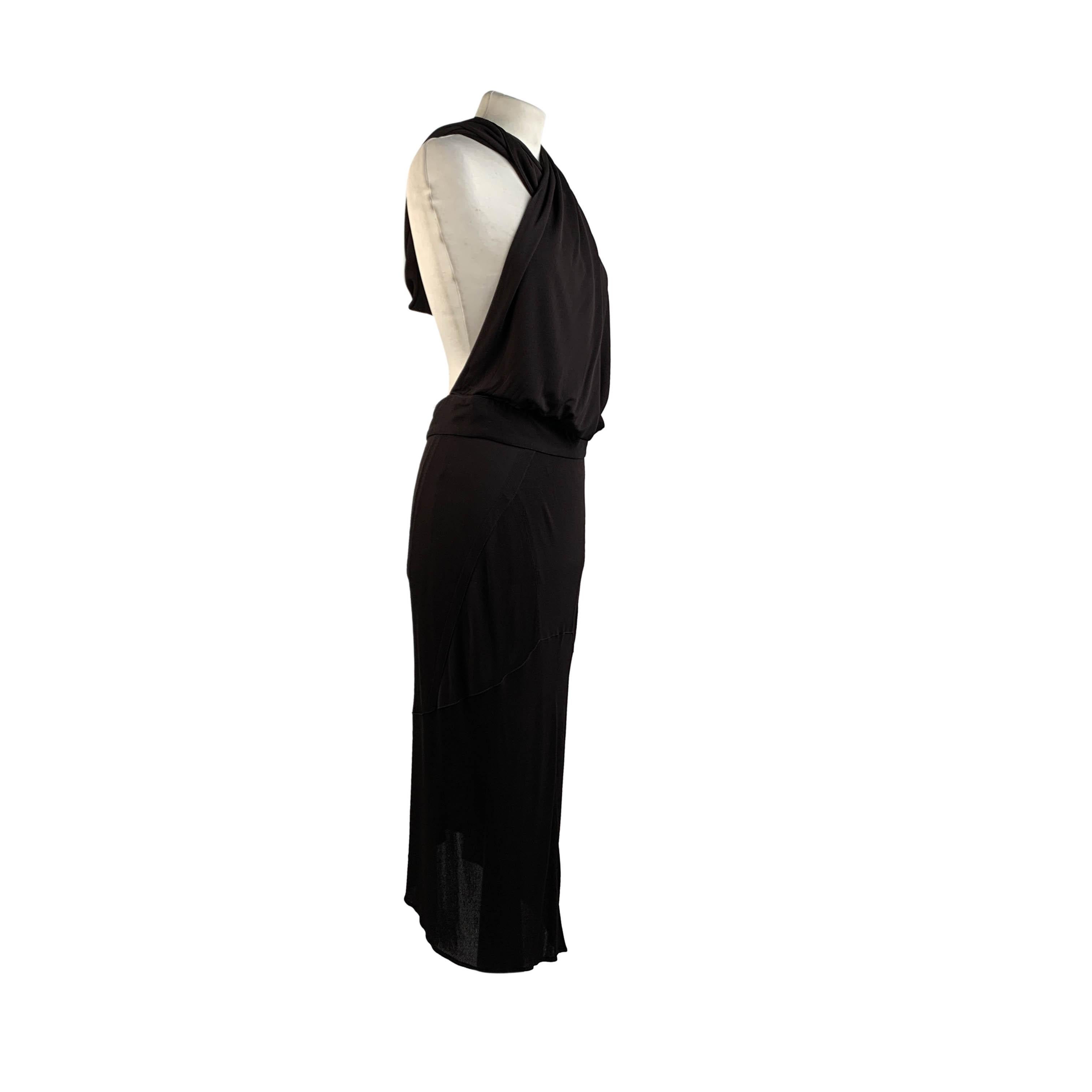 Azzedine Alaia Iconic Vintage 1980s Brown Hooded Backless Dress Size 42 In Excellent Condition In Rome, Rome