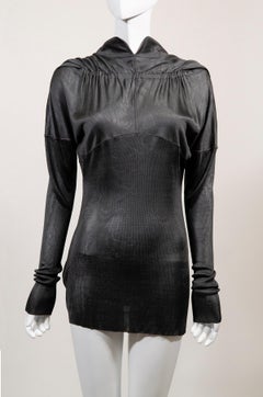 Azzedine Alaïa Vintage Fall Winter 1986 Grey Acetate Knit Top