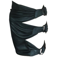 Azzedine Alaia F/W 1983 Iconic Vintage Leather Cutout Mini Skirt