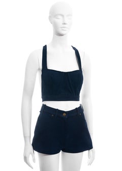 Azzedine Alaia indigo blue denim playsuit, ss 1991