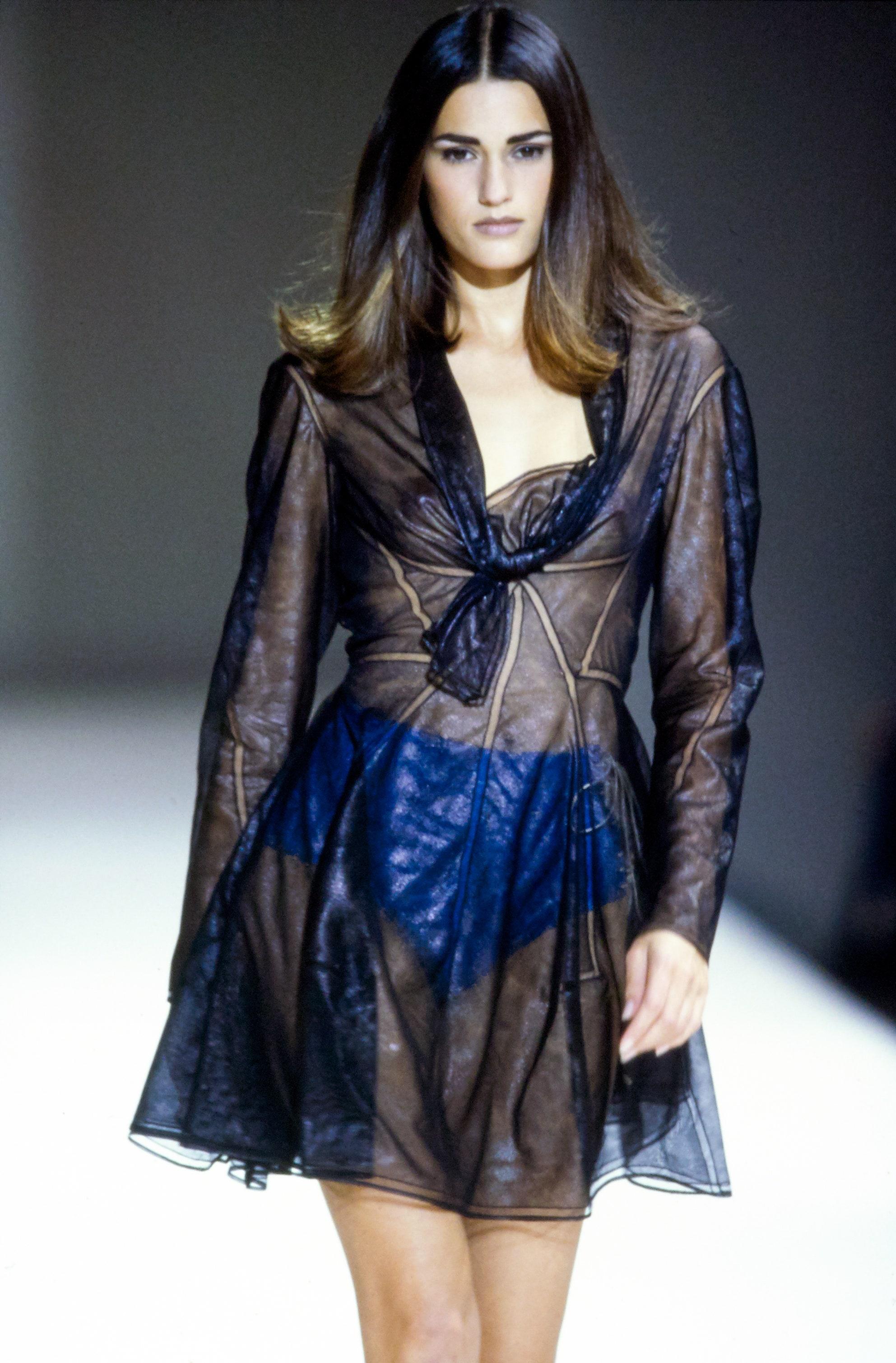 Black Azzedine Alaia Indigo cotton denim lace up bra top and shorts, ss 1991 For Sale