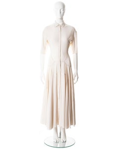 Azzedine Alaia ivory summer shirt dress, ss 1987
