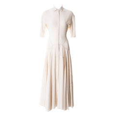 Azzedine Alaia ivory summer shirt dress, ss 1987