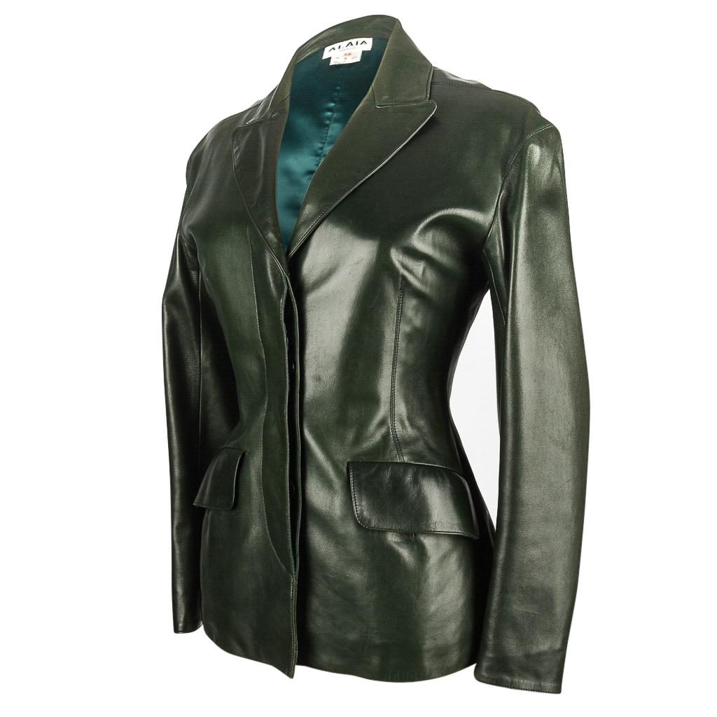 emerald green leather jacket