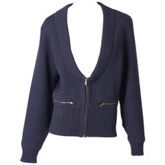 Azzedine Alaia Knit Blouson with Zipper Detail