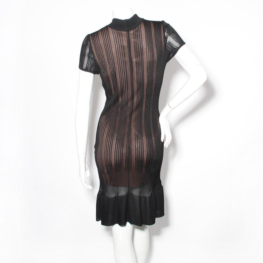 Black Azzedine Alaia Knit Polo Dress