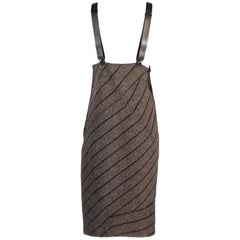 Azzedine Alaia knitted wool pencil skirt with black leather harness, a / w 1987