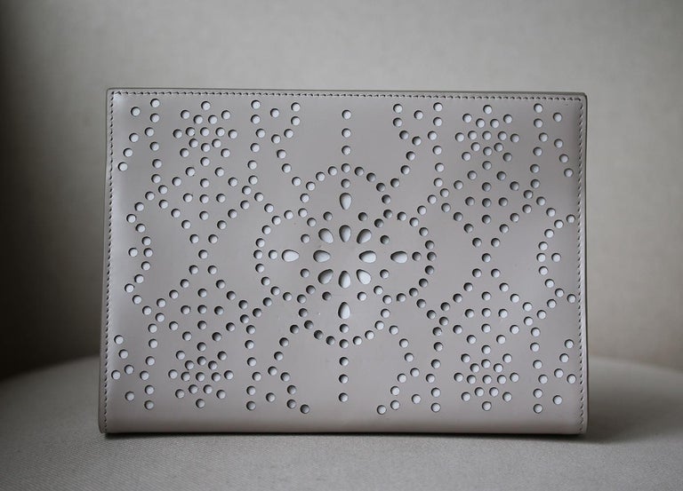 Azzedine Alaïa LaserCut Leather Clutch Bag For Sale at 1stDibs