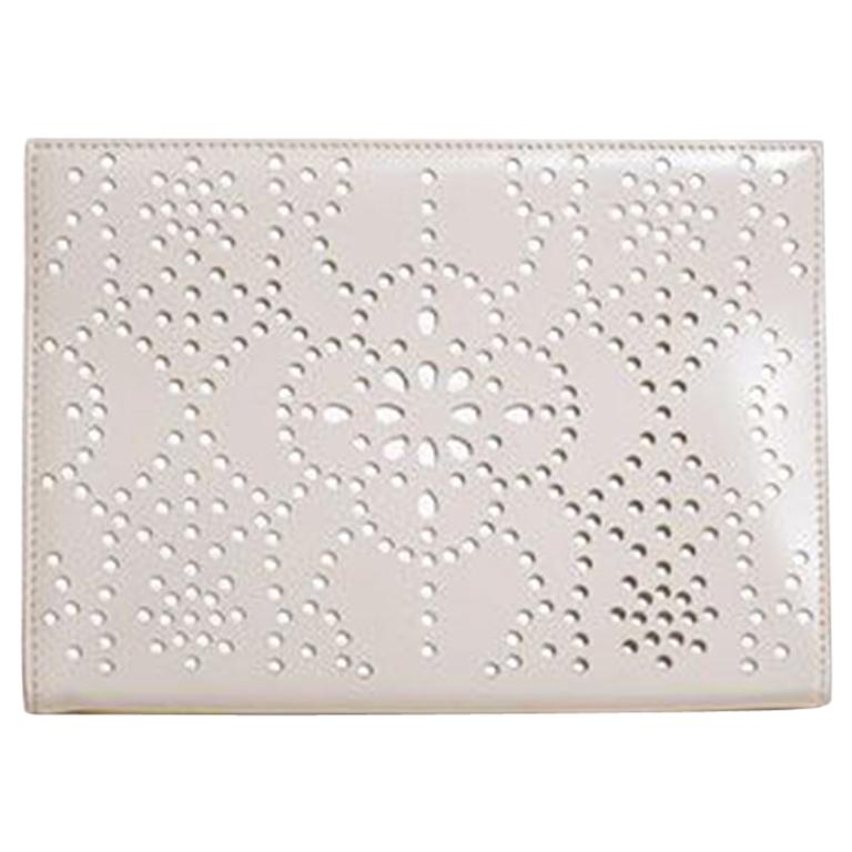 Azzedine Alaïa Laser-Cut Leather Clutch Bag